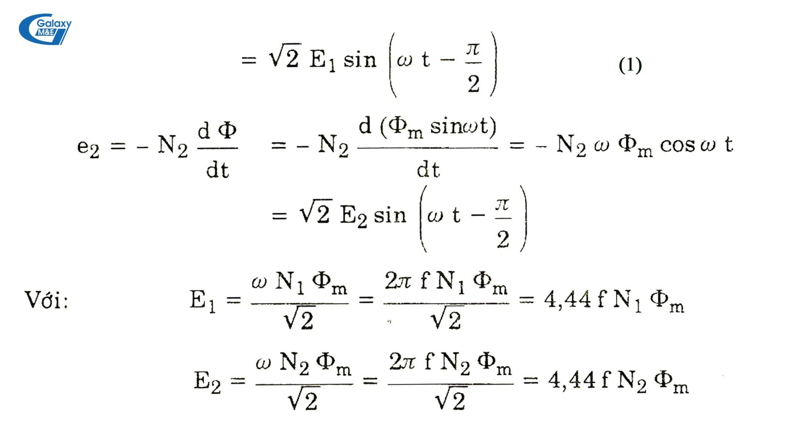 The formula for calculating the electromotive force is based on the law of electromagnetic induction.