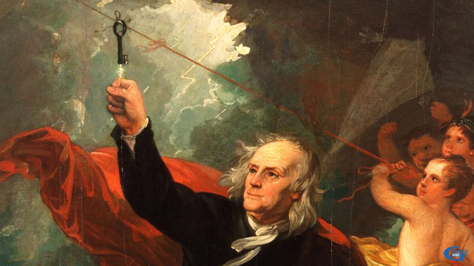 Franklin built a simple kite and attached a string to its top to act as a lightning rod. At the bottom of the kite, he attached a hemp rope, followed by a silk thread. Why both? Hemp, wet by rain, will quickly conduct electricity. Franklin kept the silk thread dry in the doorway of a warehouse which imposed no danger. The last piece was the metal key, which Franklin then attached to the hemp rope. With the help of his son, the kite was in the air and the experiment began. As the rain and thunder began, he noticed the loose threads of the rope standing upright, as if they were hung on a common conductor. Franklin moved his finger near the key, and when the negative charges in the metal were attracted to the positive charges in his hand, he felt a spark. This experiment was a prerequisite for Franklin to invent the lightning rod.